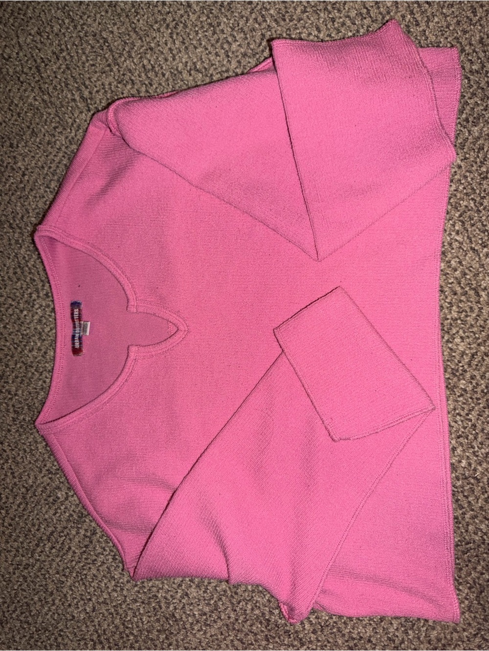 Urban Outfitters Pink V-Neck Knit Sweater